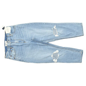 Abercrombie & Fitch Light Blue Distressed Straight Leg Jeans
